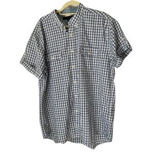 Tommy Hilfiger Men's dress shirt Size XL Plaid Short Sleeves Button Shirt